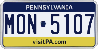 PA license plate MON5107