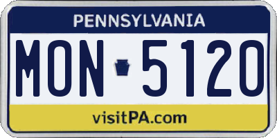 PA license plate MON5120