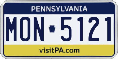 PA license plate MON5121
