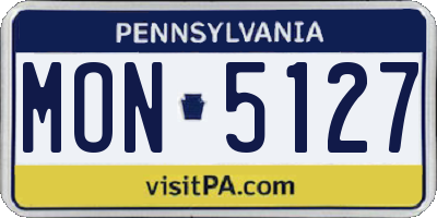 PA license plate MON5127