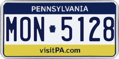PA license plate MON5128