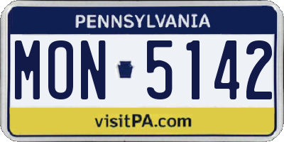 PA license plate MON5142