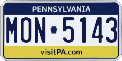 PA license plate MON5143
