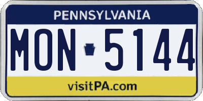 PA license plate MON5144