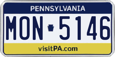 PA license plate MON5146