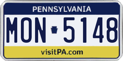 PA license plate MON5148
