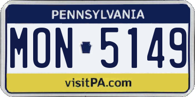 PA license plate MON5149