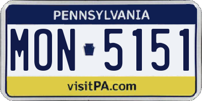 PA license plate MON5151