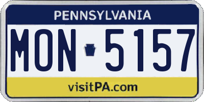 PA license plate MON5157