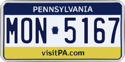PA license plate MON5167