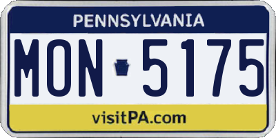 PA license plate MON5175