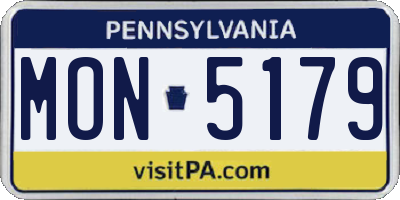 PA license plate MON5179