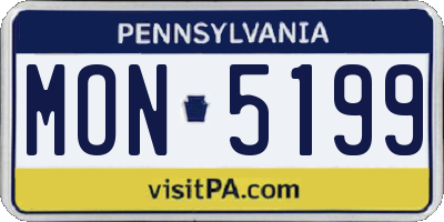 PA license plate MON5199