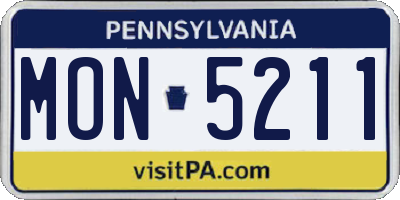 PA license plate MON5211