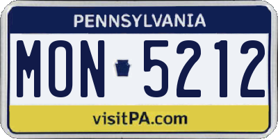 PA license plate MON5212