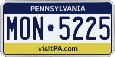 PA license plate MON5225