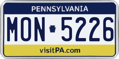 PA license plate MON5226