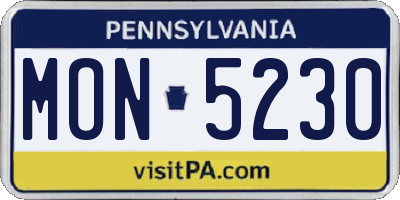 PA license plate MON5230