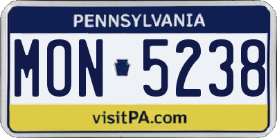 PA license plate MON5238