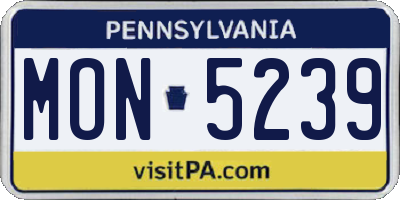 PA license plate MON5239