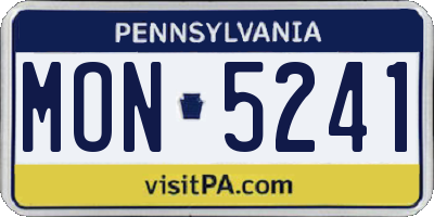 PA license plate MON5241