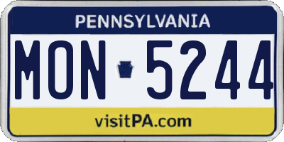 PA license plate MON5244