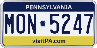 PA license plate MON5247