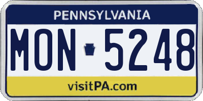 PA license plate MON5248