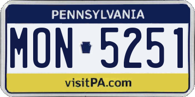 PA license plate MON5251