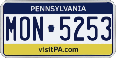 PA license plate MON5253
