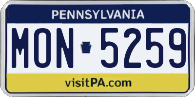 PA license plate MON5259