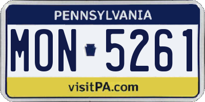 PA license plate MON5261