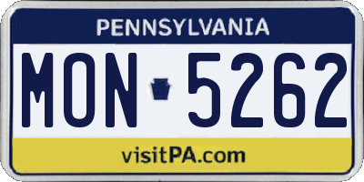 PA license plate MON5262
