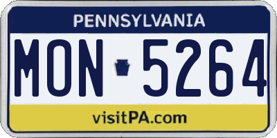 PA license plate MON5264