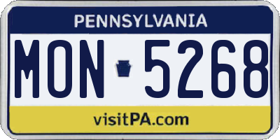 PA license plate MON5268