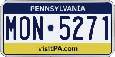 PA license plate MON5271