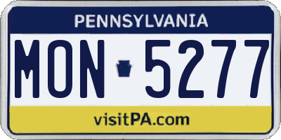PA license plate MON5277