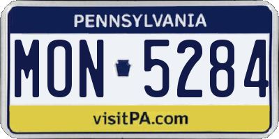 PA license plate MON5284
