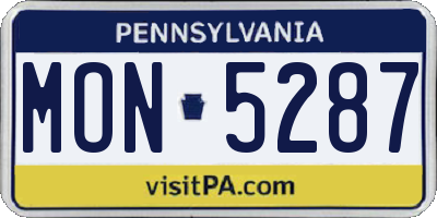 PA license plate MON5287