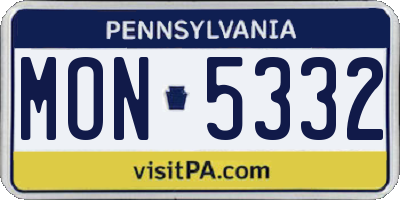 PA license plate MON5332