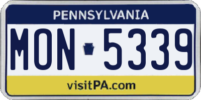 PA license plate MON5339