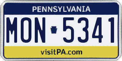 PA license plate MON5341
