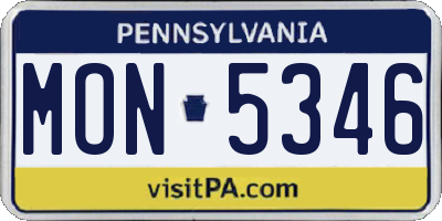 PA license plate MON5346