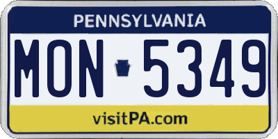 PA license plate MON5349