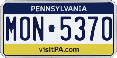 PA license plate MON5370