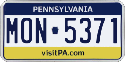 PA license plate MON5371