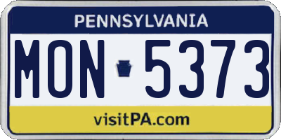 PA license plate MON5373