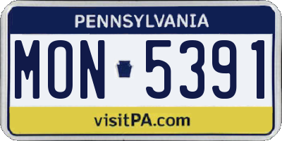PA license plate MON5391