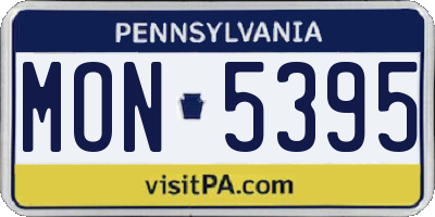 PA license plate MON5395