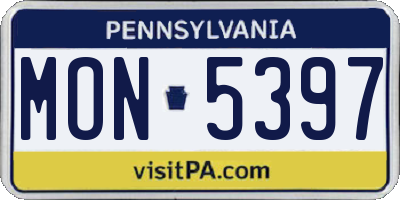 PA license plate MON5397